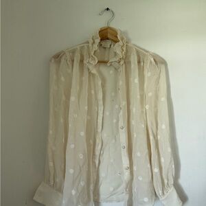 Kate Spade Cream Ruffled Blouse